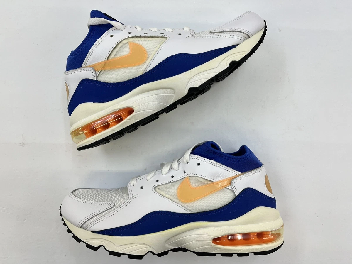 2014 Men Nike Air Max 93 White Bright Citrus Hyper Blue sz 9 shoes