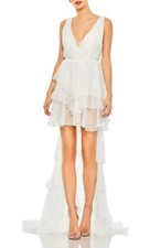 Ieena For Mac Duggal Tiered Ruffle Chiffon High/Low Gown-Size 0 (FLK# 111 B)