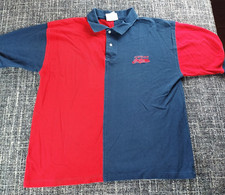 Vintage Crable Sportswear Mens Cleveland Indians Blue Red Polo Size Medium