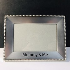 MALDEN Silver Tone Beaded Frame "MOMMY  ME" has 3.5" x 5" Opening - Easel back