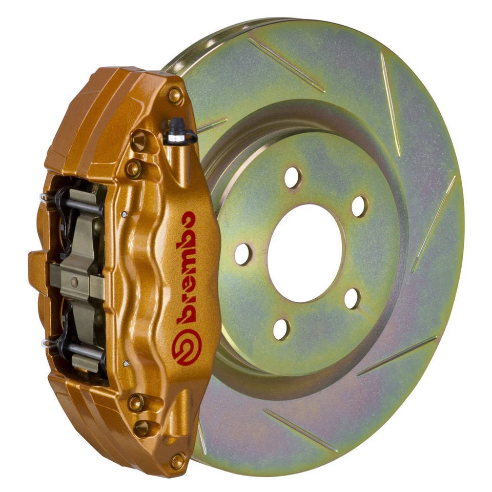 Brembo 1E5.6003A4 OE Gold Front Slotted Brake Kit for 2015-2021 Subaru WRX Foto 2 de 2