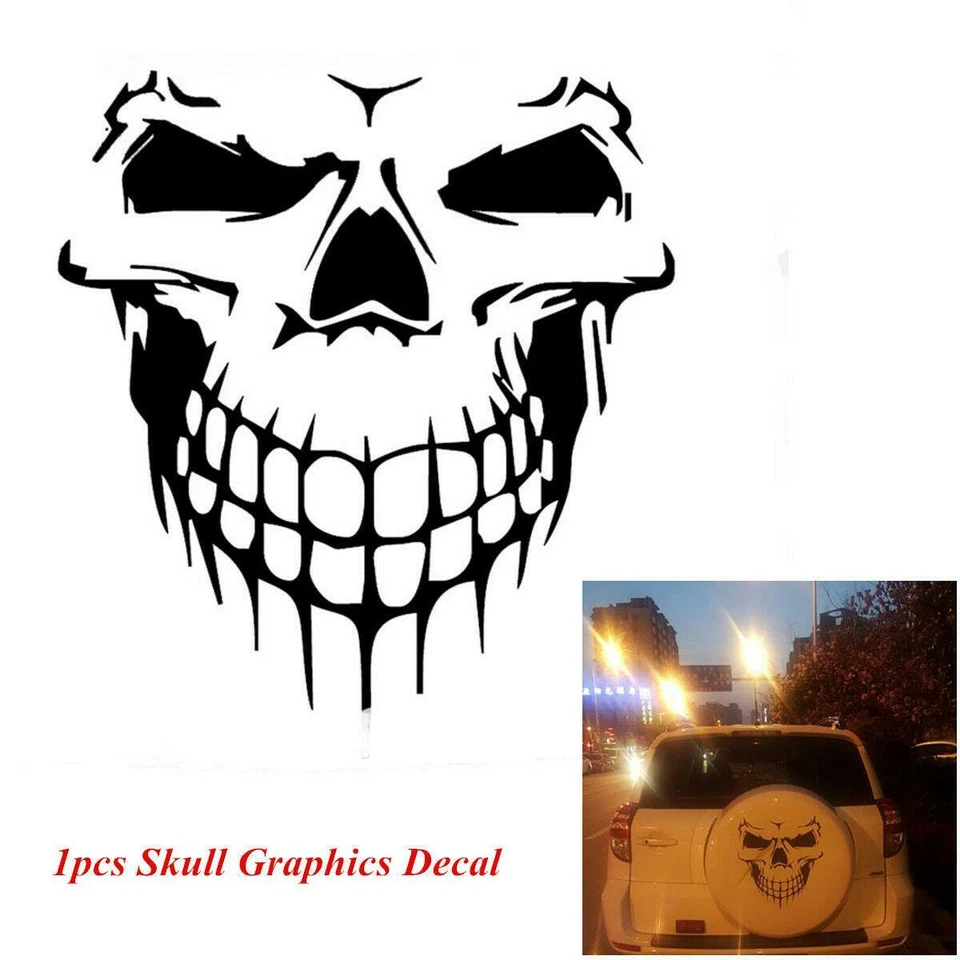 Car SUV Pickup Body Roof Door Large Skull Skeleton Graphics Vinyl Decal Sticker - Image 2 of 4