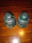 Lot Of 2 Hemingway -42 Green Glass Insulators One Has Chips See Pictures  — photo 1