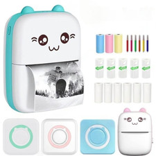 Mini Thermal Printer Bluetooth Portable 57mm Inkless Sticker Printer for Student