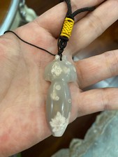 NEW HIGHEND*RARE*GORGEOUS CHERRY CARNELIAN JADE稀有天然樱花玛瑙玉石 QIPAO/旗袍 NECKLACE