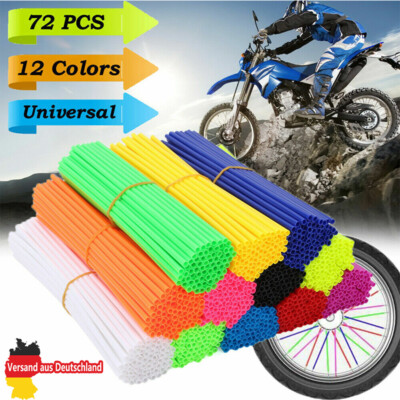 72x Universal Motorrad Speichencover Speichenröhre Wheel Spoke Skip Caots  24cm