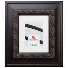 Craig Frames Gotham, 3.5" Wide Ornate Black Wood Picture Frame With a Mat