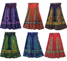 Womens Long African Cotton Dashiki Wax Skirts High Waist Maxi Ankara Print 1Size