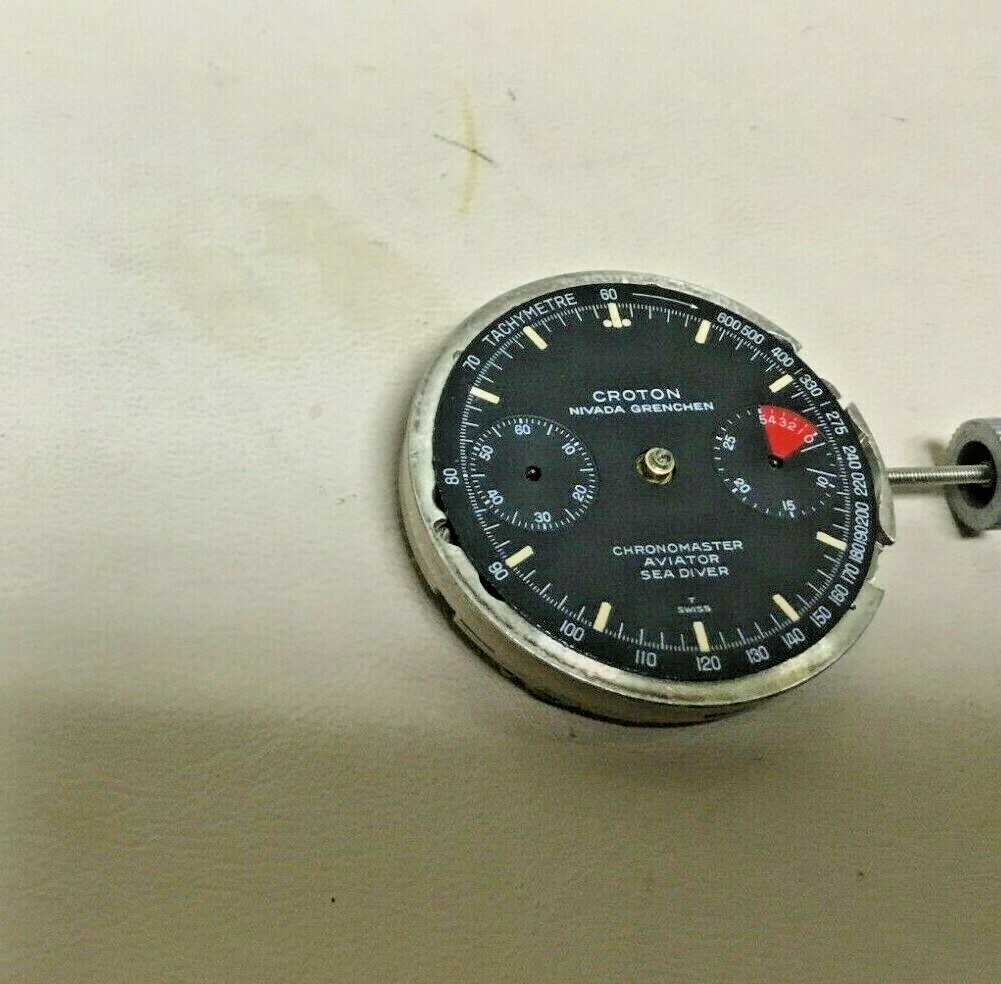 SWISS MADE CROTON NIVADA GRENCHEN CHRONOMASTER AVIATOR SEA DIVER MOVEMENT