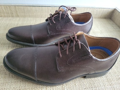 Men's Clark Whiddon Cap Dark Brown Leather Shoes SZ. 8 M