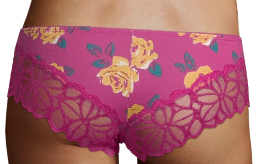 Flirtitude Women's Cheeky Panties MEDIUM Pop Rose Lace Detail Hot Hot
