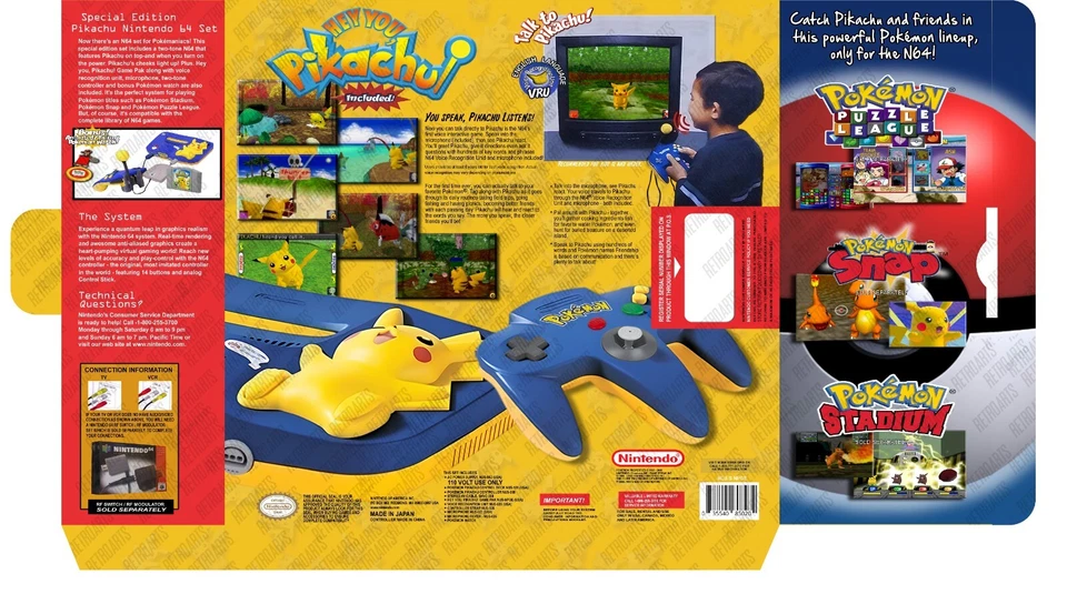 Nintendo 64 - Console Box PIKACHU SET - Photoshop Art To Print - Image 3 of 4