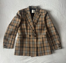Sandro Beige Check Blazer Size Fr 42 Uk14