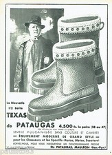 PUBLICITE ADVERTISING 026  1954  Pataugas  les demi-bottes Texas
