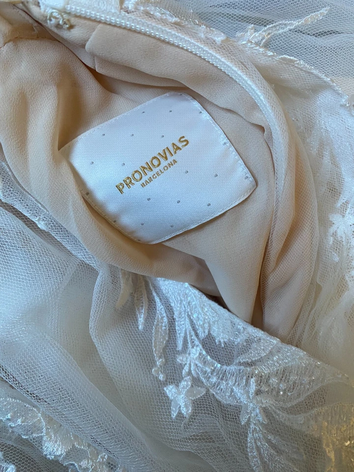 Pronovias Garland Lace and Tulle Wedding Gown Illusion Lace Ball gown - *read* - Image 2 of 4