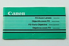 Canon FD Zoom Lenses Genuine Original User Instruction - Manual Booklet