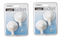 2 cards InterDesign Power Lock Suction  Hook 2 in. L Plastic 4 Hooks Total