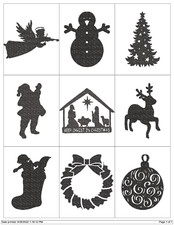 CHRISTMAS SILHOUETTES EMBROIDERY MACHINE DESIGNS PES HUS JEF USB