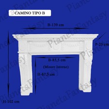 CAMINO CAMINETTO NO MARMO PIETRA RIVESTIMENTO PARETE CORNICE GESSO ALFA STUCCHI-