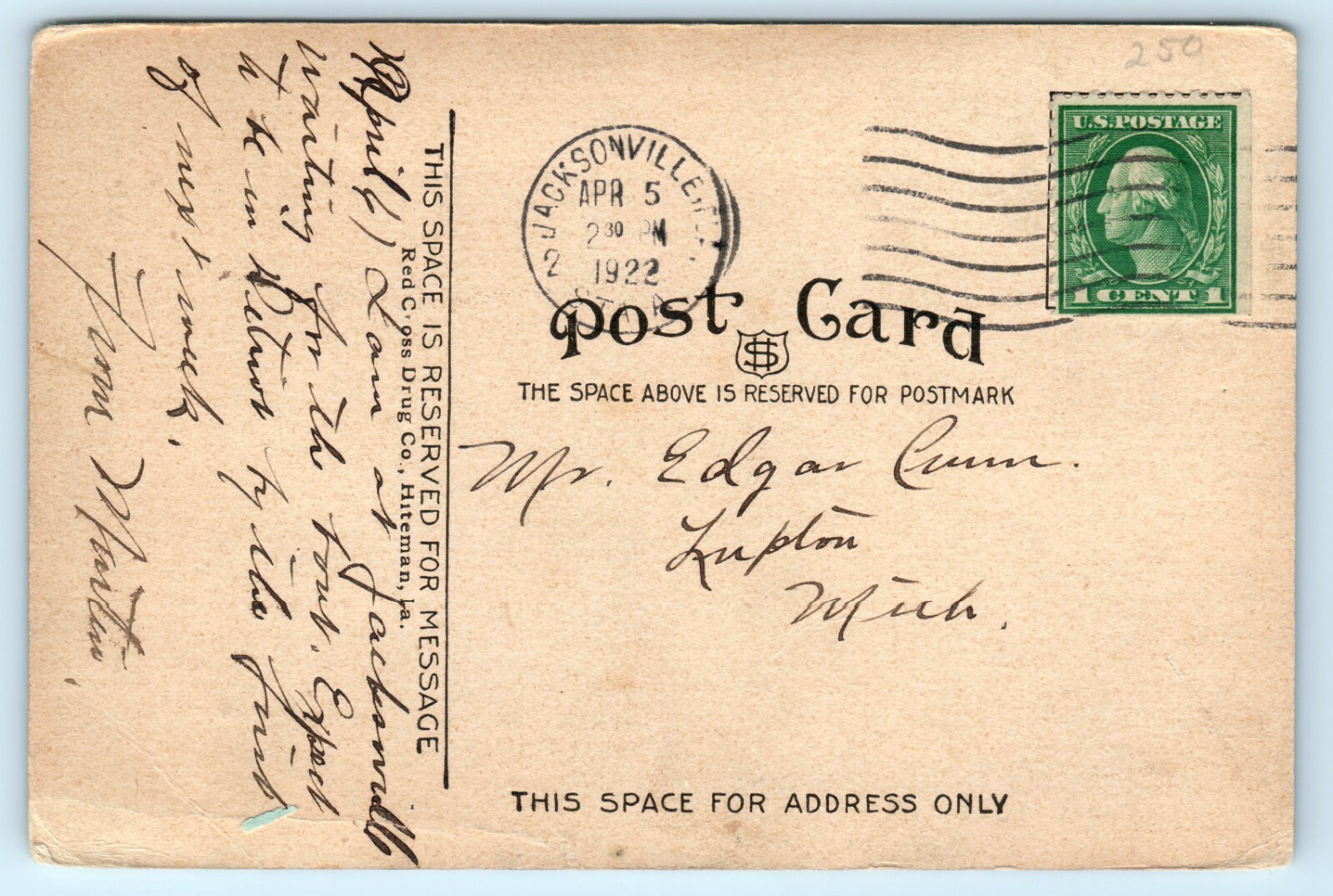 Hiteman Iowa POSTCARD Hiteman Iowa Bird's Eye View 1922 Train Tracks Highway Houses ...