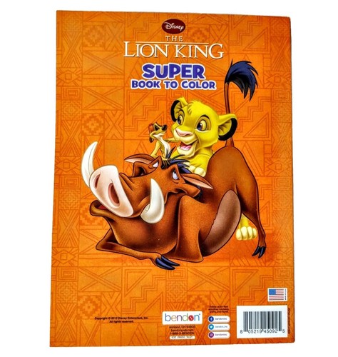 Disney The Lion King Kids Coloring Book Simba Timon Pumba Animal Bendon - Picture 2 of 7