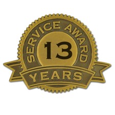 PinMart's 13 Years of Service Award Lapel Pin