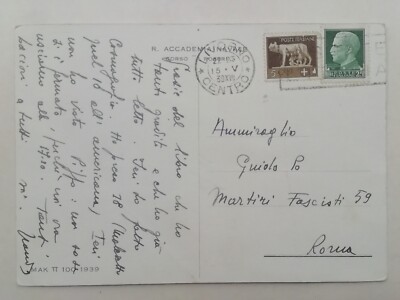 Carte Postale Vintage Regia Accademia Navale - Marine Italienne, Cours Prémilitaire, Guerre - Occasion