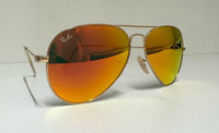 Brand New!Ray-Ban Sunglasses-Aviator RB3025 112/69-Gold Frame/Orange Mirror Lens