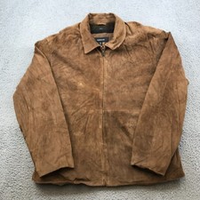 Vintage Claiborne Leather Jacket Womens 2xl Brown Full Zip 50846
