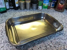 VOLLRATH 61230 3 1/2 QT STAINLESS STEEL ROAST PAN 14 7/8” X 10 1/4” X 2” CAKE