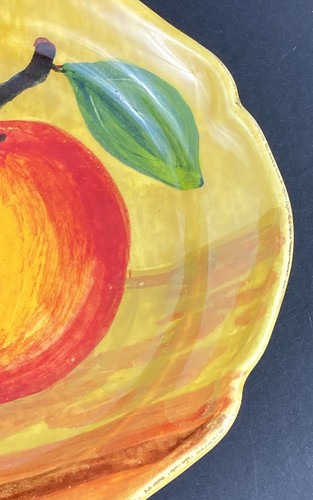 Vietri Salad Plate 7" Tuscan Fruit Apple Yellow Made in Italy - Picture 3 of 7