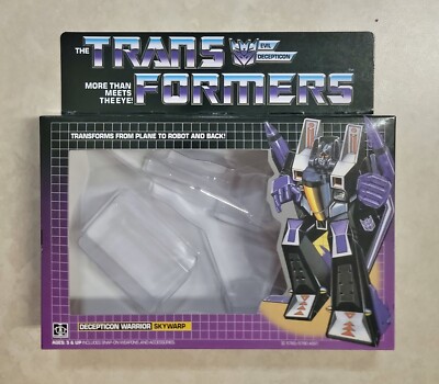 TRANSFORMERS G1 SKYWARP BOX, INSERT, BUBBLES, & MANUAL NEW! DECEPTICON ROBOT