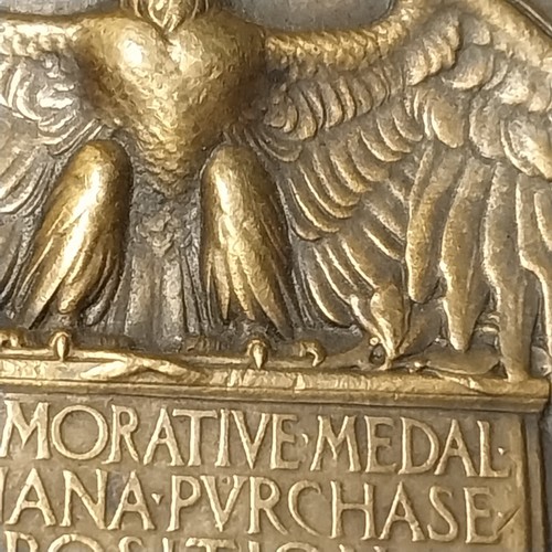1904 Louisiana Purchase triangular bronze medal 2.75" rare - Picture 3 of 7
