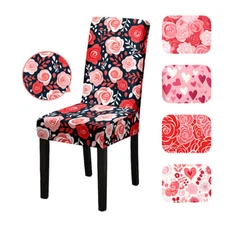 Dining Chair Cover Printed Chair Cover Valentine's Day Chair Cover Home Decor