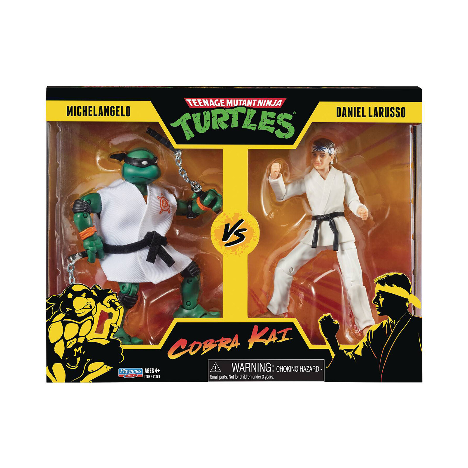Друзья по играм Черепашки Кобра Кай Микеланджело против Даниэля Ларуссо Набор НОВЫХ игрушек TMNT