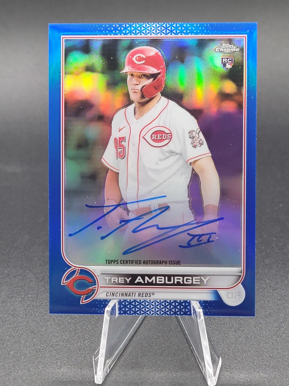 Trey Amburgey RC 2022 Topps Chrome Blue Refractor #RA-TA Rookie Auto 003/150