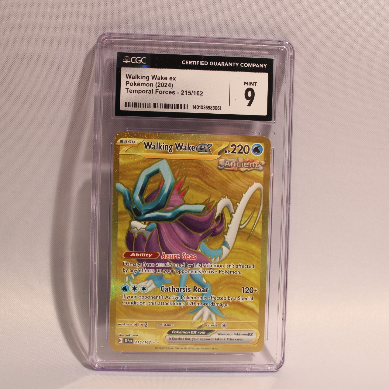 Pokémon CGC Mint 9 Scarlet & Violet Temporal Forces Walking Wake ex 215/162