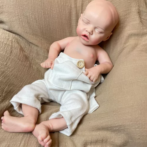 18 Zoll schlafende Reborn Puppe gewichtet 5,6 Pfund weiches Silikon Neugeborenes Baby Mädchen Weihnachtsgeschenk - Bild 10 von 21