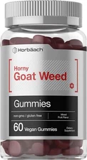 Horny Goat Weed Gummies | 60 Count | Vegetarian Mixed Fruit Flavor | by Horbaach