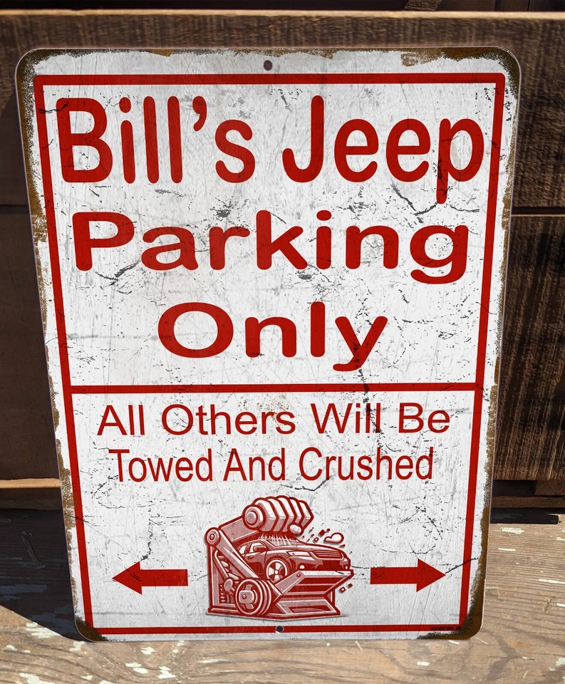Personalized Parking Others Will Be Towed And Crushed Rustic 9"x12" Metal Sign - Image 3 of 4