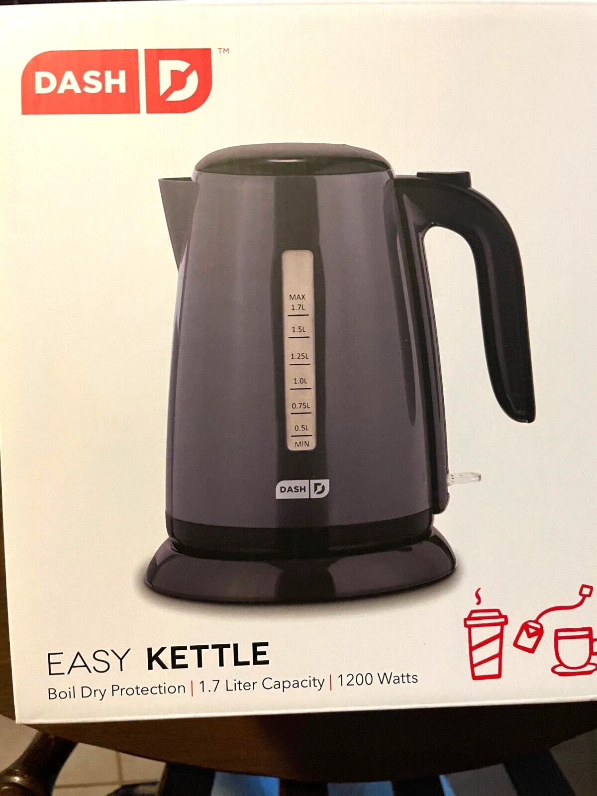 Dash Easy Electric Kettle 1.7L Boil Dry Protoction 1200 Watts