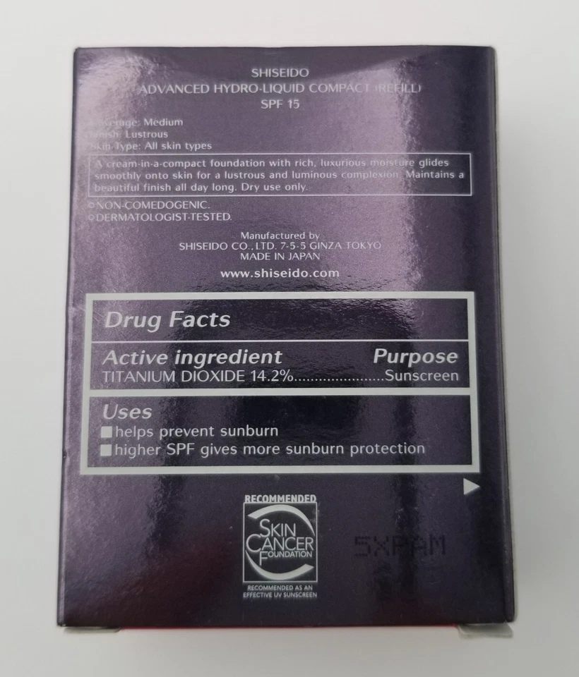 SHISEIDO Advanced Hydro-Liquid Compact Refill 0.42 oz O80 SPF 15 New/Sealed HTF - Image 4 of 4