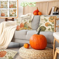 4PCS Fall Pumpkin Throw Pillow Covers Set Home Decoration 18 18inch Autumn Gift
