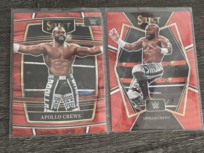 APOLLO CREWS 2023 SELECT WWE RED PRIZM PARALLEL PREMIER LEVEL GORGEOUS CARDS!