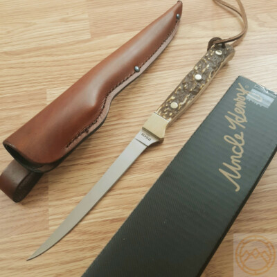 Schrade Uncle Henry Fillet Kitchen Knife 5.25'' 7Cr17MoV Steel Blade Staglon
