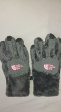 Girl North Face Gloves Grey Pink Small