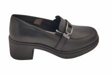 Grunland SC6121 mocassino plateau pelle nera accessorio tacco 5cm 5/6