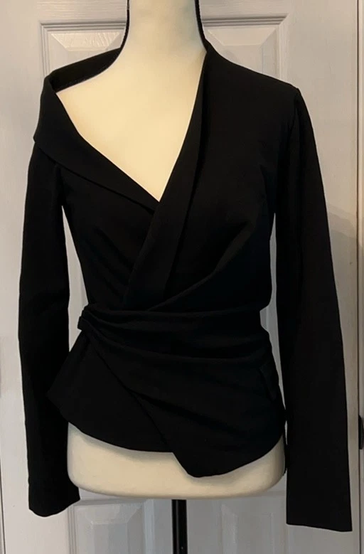 A.L.C. Skyla Black Crepe Lined Top Size 2 Designer MSRP $495 Business Travel- fa - Image 2 of 4