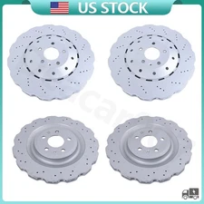 For RS7 2014-2016 Set of Front & Rear Vented Drilled Dimpled Disc Brake Rotors