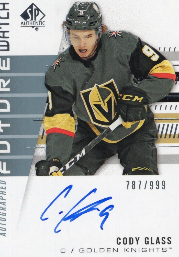2019-20 SP Authentic Cody Glass Auto RC Future Watch #787/999 Golden Knights